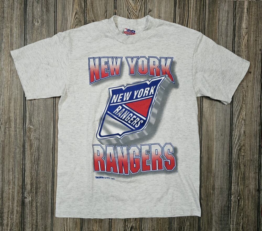 Vintage New York Rangers 3D Logo Shirt Mens Sz Medium Trench USA 90s 1994 NHL